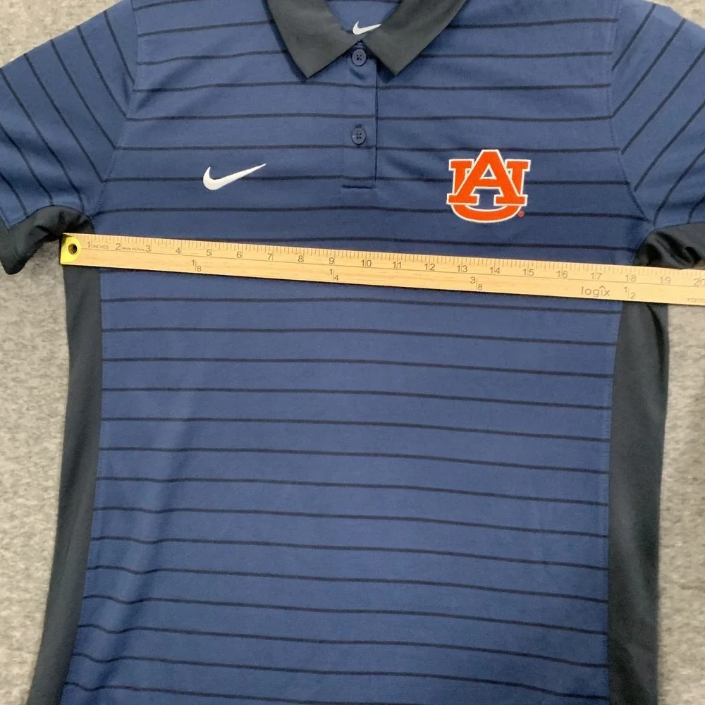 NWT Nike Auburn Tigers Polo Shirt Women's‎ Medium Navy Blue Striped SEC On Field